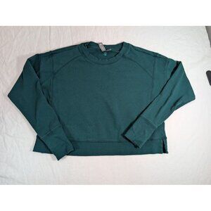 Sweaty Betty women's size XS dark green long sleeve crop sweatshirt F9
